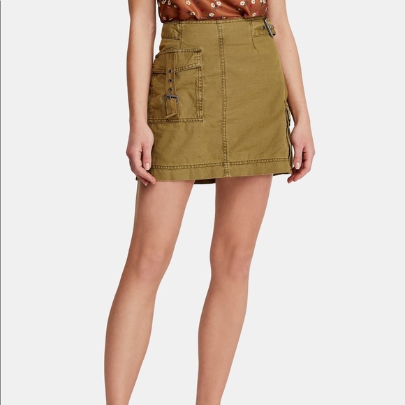 Free People Erika Utility mini skirt army green - Picture 5 of 6